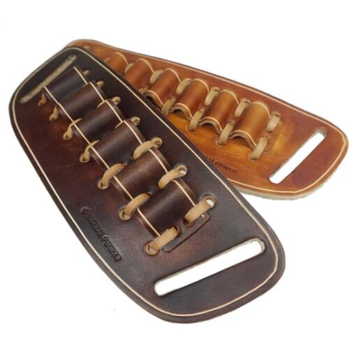 Tactical Rounds Ammo Shell Holder Belt for 30-06.308, 45-70 Cowhide Leather Shotgun Ammo Pouch Bullet Cartridges Holster
