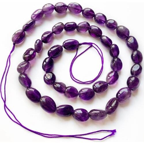 Dark Purple Quartz Stone Reiki Healing Crystal Beads Tumbled Stones Irregular Shape for DIY Jewelry Accessoreis 1 Strand