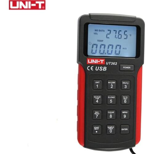 UNI-T UT362 Anemometer Wind Speed Tester Wind Count Measurement Unit Switch LCD Backlight USB Data Transmission Temperature
