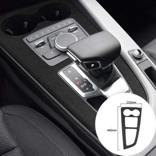 For Audi A4L 2017+ Alcantara Suede Wrap Car Central Control Gear Water Cup Panel Strip Covers Trim Stickers Internal Accessories