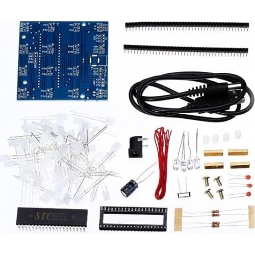 Factory DIY 4x4x4 LED Cube Blue Red LED Electronic Learning Kit