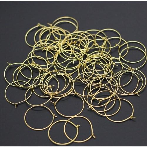 100pcs Gold Silver Color Stainless Steel Big Circle DIY Female Ear Stud Earrings Rings Round Jewelry Accessories Making Supplies