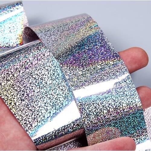1 Roll 4*100cm Laser Starry Nail Foil Holographic Shimmer Paper Manicure Nail Art Transfer Sticker Decoration