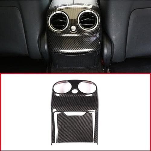 2pcs Carbon For Mercedes Benz W205 C Class C-Class 2015-2018 Car Accessories ABS Chrome Rear Air Conditioning Vent Cover Trim