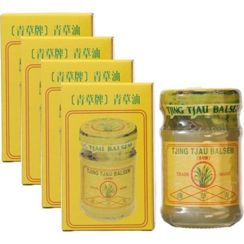 【4 Bottles】Tjing Tjau Balsem Yellow Fragrant Oil, Treatment of Muscle Pain Relief. Pruritus Headache 36g