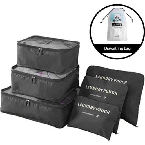 6Pcs/Set Travel Home Clothes Quilt Blanket Shoes Storage Bag Set Partition Organizer Wardrobe Suitcase Pouch Packing Cube Bags