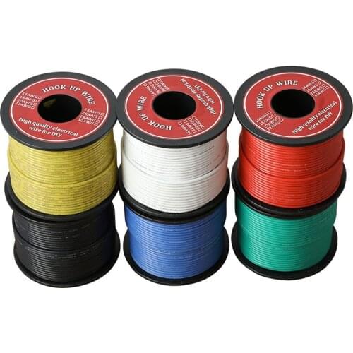 80m Electrical Wire UL3132 26AWG Soft Silicone Insulator Stranded Hook-up Wire Tinned Copper Electron Wire for DIY Toys Lamp