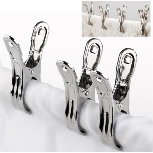 Clothes Pegs 6pcs Stainless Steel Clothes Clips Beach Towel Clips Keep Towel From Blowing Away Clothing Pegs Holders Clothespin