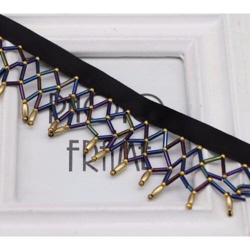 Free Shipping 10Yards Tassel Fringe Lace Trim Beaded Ribbon For Sewing Curtain Accessories Lace Decoration Black Beading Tape