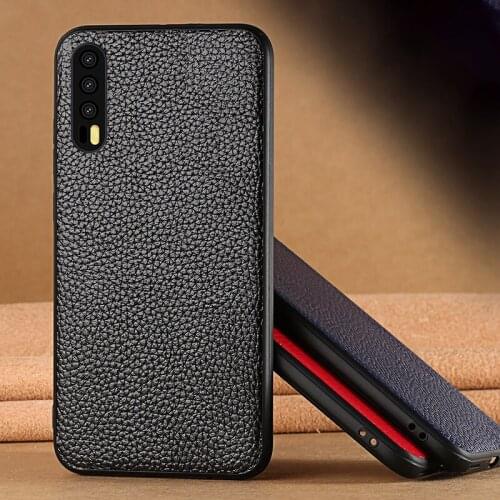 Cowhide Phone Case For Huawei Mate 9 10 20 Pro P10 P20 P30 lite Litchi Texture Back Cover For Honor 8X 9 10 case