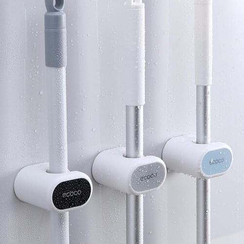Mop Broom Holder Household Adhesive free punch Storage Broom Hanger Mop Hook Wall Mounted Mop Holder for Bathroom Kitchen