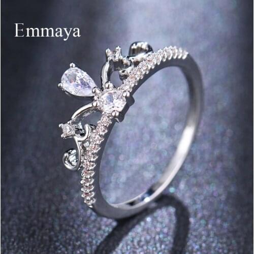 Emmaya Elegant New Arrival Luxury Crystal Bridal Female Big Zircon Stone Ring Nobler Promise Love Engagemen First Choice