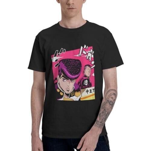 Jojo Bizarre Adventure Japanese Anime Manga T Shirt Men 100% Cotton T-shirt Harajuku Tshirt Short Sleeve Josuke Higashikata Tee