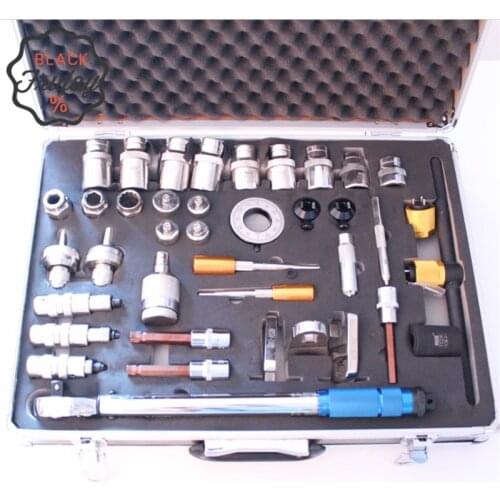 Common rail injector nozzle decomposition tool 38 sets, electronic control injector decomposition tool with torque wrench