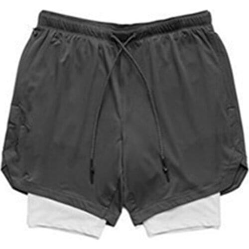 2021 Running Shorts Men 2 In 1 Double-deck Quick Dry GYM Sport Shorts Fitness Jogging Workout Shorts Men Sports Short Pants