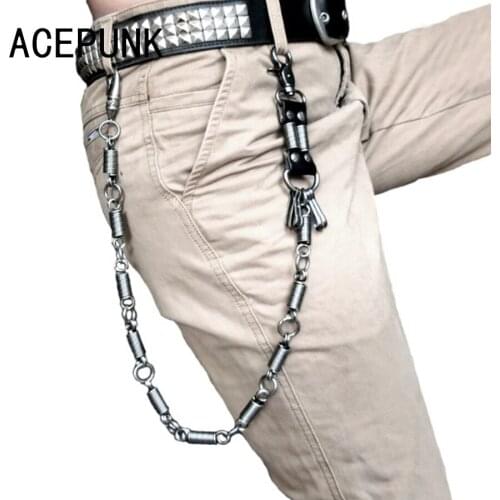 Mens Waist Spring Connection Heavy Rock Metal Hip Hop Gothic Punk Style Pants Trousers Jean Biker Wallet Key Ring