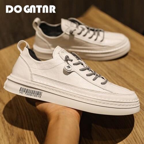 Shoes Mens Autumn And Winter 2020 New Barcode Trend All-match Leather Shoes Mens Casual Breathable Fashion Sneakers Vulcanized