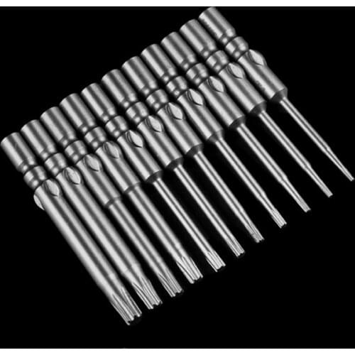 11Pcs T1-T15 Torx Screwdriver Bit Set 800 4mm Shank Magnetic Electric Screwdrive DC Powered Hand Tools