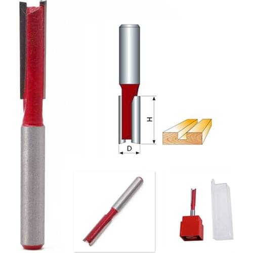 New 1/4" Shank 1/4" Blade Double Flutes Straight Router Bit Cutter Woodworking
