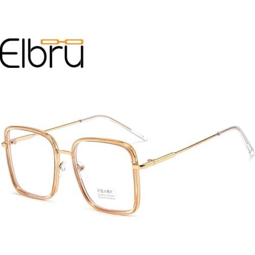 Elbru Anti-blue Light Glasses Frame Big Frame Square Computer Square Optical Glasses Eyeglasses Eyewear Frame For Women&Men