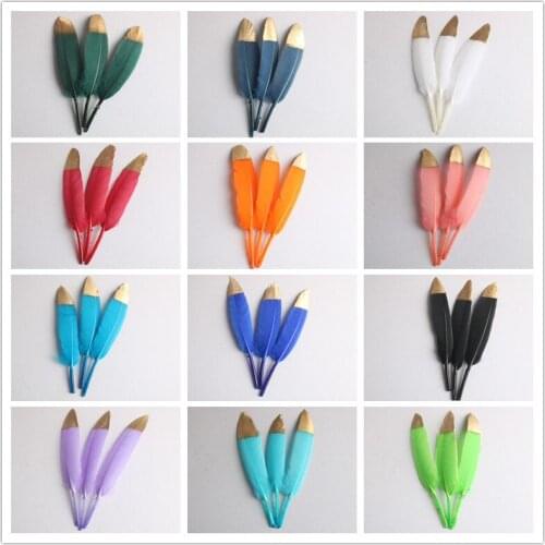 Wholesale Sale Of Gold Hand Made Goose Feather 10-15cm / 4-6in Natural Feather For Jewelry Production Plume