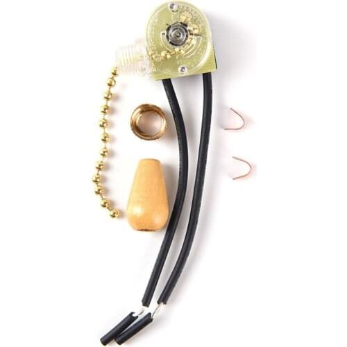 250V 3A Lamp Hanging Chain Switch Metal/Wood Drops Zipper Switch Gold/Chrome Pull Switch Wall/Table/Floor DIY Light Accessories