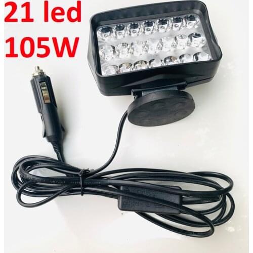 Portable Magnet base led flashlight Cigarette lighter 3 meter wire led work Car Magnetic headlight Off road driving Spotlight