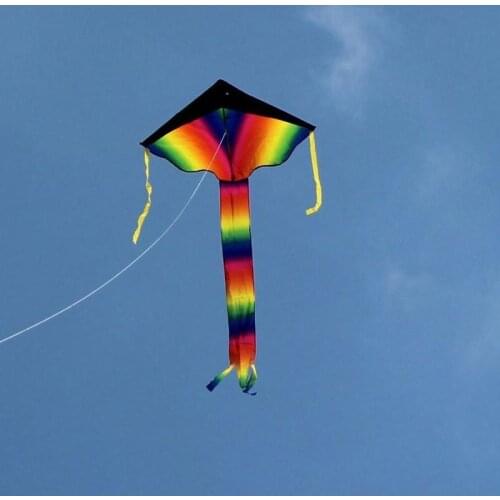 Rainbow Single Line Fly-Hi Delta Kite With 30m String Thread Board Kids Outdoor Toy For Children Kids Stunt Kite