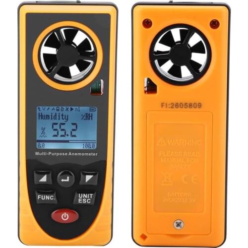 GM8910 Handheld Digital Anemometer Air Wind Speed Scale Meter Multifunctional LCD Display Thermometer Hygrometer Illuminometer