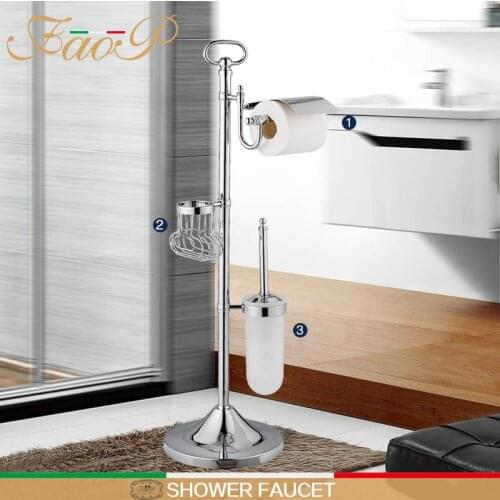 FAOP Cover roll Toilet Brush Holders Paper Holders Bath Hardware Sets Bath Brushed Antique brass Single Toothbrush Holders