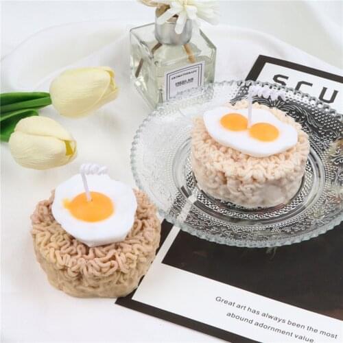 Egg Shape Silicon Candle Mold Fondant Lnstant Noodles Aroma Plaster Wax 3D Stereo DIY Handmade Soft Tool Making Cake Jell
