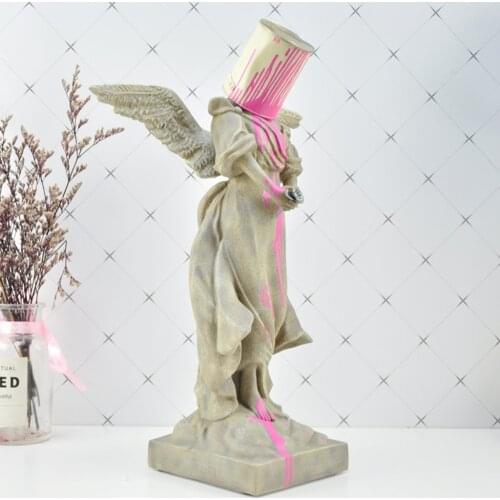 Modern Banksy Angel Statue Sculpture Bedroom Bedside Decor Collectible