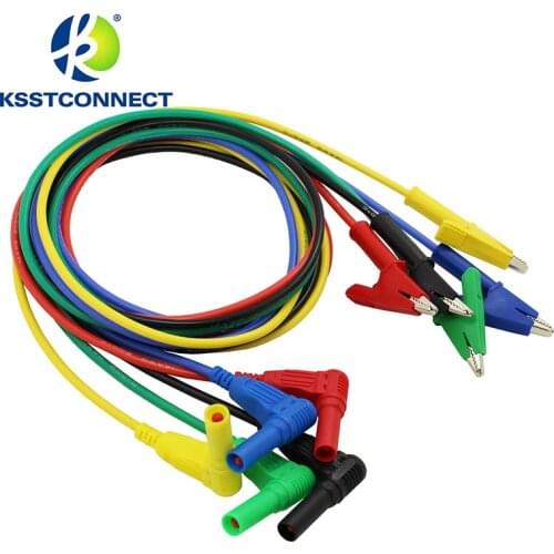 TL4504 Highly flexible 14AWG silicone 4mm Banana Plug male to Crocodile Alligator Clip Test Lead Wire Cable
