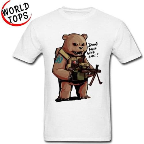 Bear Gun Funny T Shirt Newest Design Comic Cartoon Pattern Mens Tshirt Summer Autumn Women Men Tops Tees