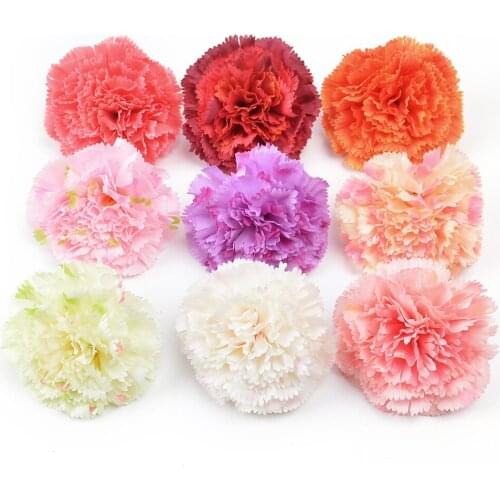1pcs new artificial flower 8.5CM silk carnation flower head wedding home party decoration DIY flower wall scrapbook gift box