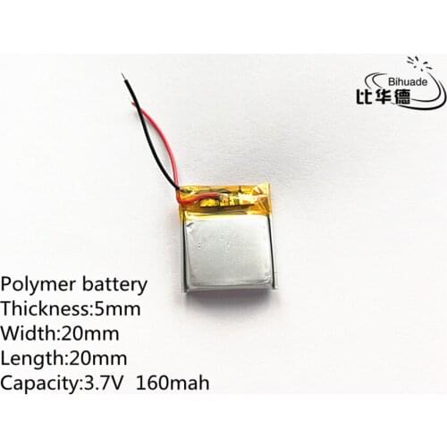 10pcs 3.7V,160mAH,502020 PLIB; polymer lithium ion / Li-ion battery for GPS,mp3,mp4,mp5,dvd,bluetooth,model toy mobile bluetooth