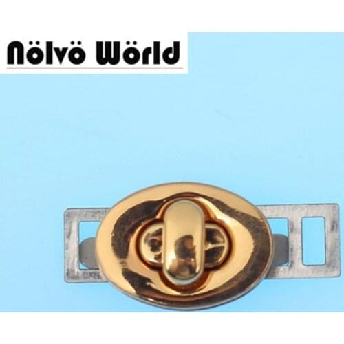 10pcs 4 colors 24*17mm alloy cute twist locks,wallets small oval turn lock drop catch bags accessory locks