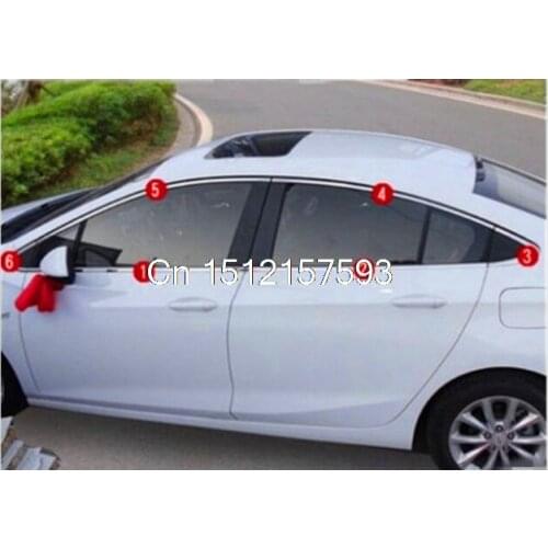 12 Pcs Fit For 2017 Chevrolet Cruze Window Chome Molding Trim Accent