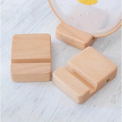 3pcs/pack Embroidery Hoop Wooden Base Mobile Phone Stand Holder Portable Double Slot Bracket embroidered ornaments XJ75