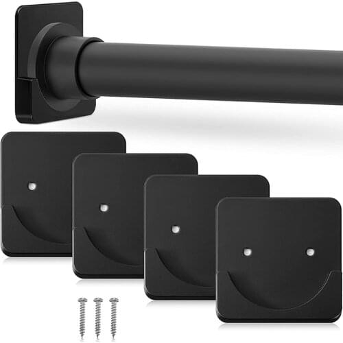 4 Pieces Adhesive Shower Curtain Rod Holder Shower Rod Retainer Wall Mount Holder, Shower Curtain Rod Not Included