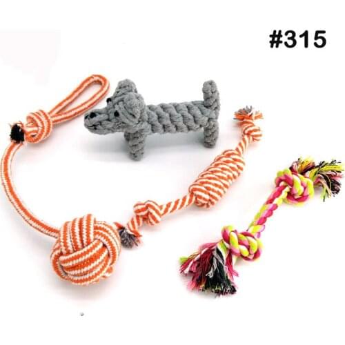 4pcs Dog Toys Set Puppy Chew Toys Durable Cotton Rope Knot Molar Bite Ball Pet Training Toys For Small Medium Dog Clean Teeth