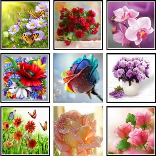 Flower Color Rose 5D Diamond Painting DIY Landscape Diamond Embroidery Handmade Cross Stitch Home Decoration Birthday Gift