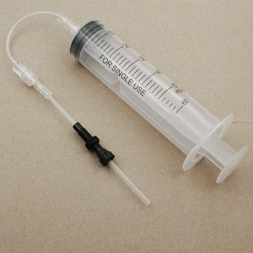 60ml MTB Road Bike Tubeless Tyre Oil Injector Sealant Injection Tool Bicycle Cycle Tire Filling Set for US Nozzle/ French Nozzle