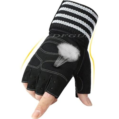 Fashion Gloves with Wrist Support for Heavy Exercise Body Building Gym Training Fitness Handschuhe Workout Crossfit Gloves