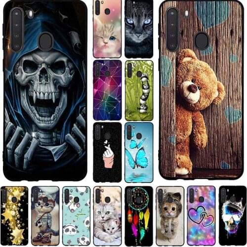 Soft Case For Samsung Galaxy A21 A21S Case Silicone TPU Back Cover for Samsung A21 S Phone Cases Anime Flower Cute Bumper