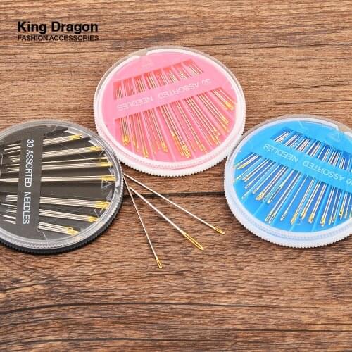 New Arrival 30PCS/Set Assorted Hand Sewing Needles 3 Colors Embroidery Mending Craft Quilt Case