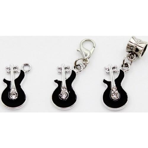 New Arrive 30pcs/lot Music guitar lobster clasp dangle charms hanging charm diy bracelet jewelry accessory floating charms