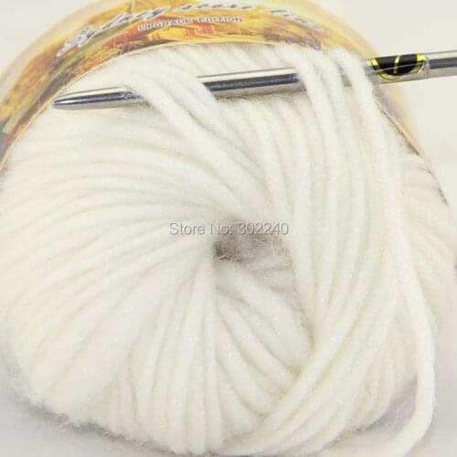 Lot of 1 skeins x 50g Chunky Hand Coarse Knitting Scores wool yarn White 820