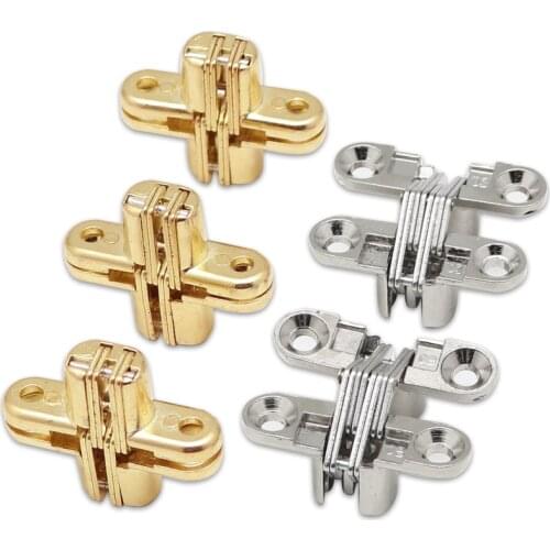 4PCS Hidden Hinges Seven Size Invisible Concealed Folding Door Hinge For Kitchen Furniture Hardware Heavy Doors Folding Door