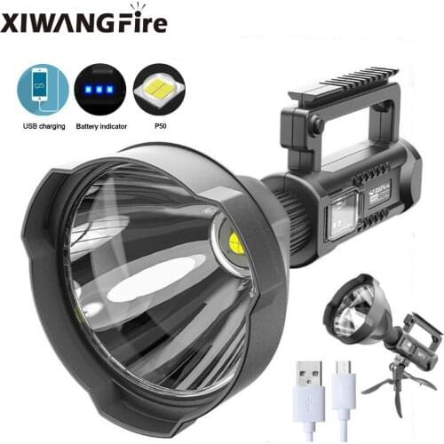 XIWANGFIRE Super Bright LED Portable Spotlights Flashlight Searchlight with P70 and P50 Lamp Bead Mountable Bracket Expeditions